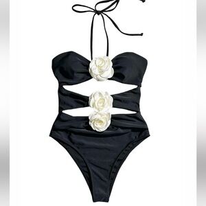 BYINDED Halter Top Black and White Swimsuit